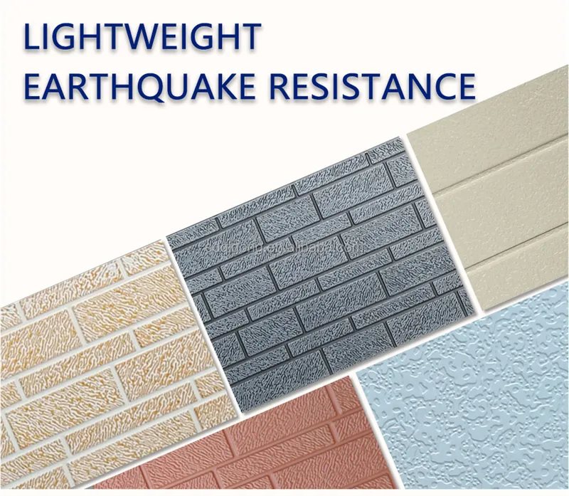 Decorative PU Faux Brick Wall Cladding Fireproof Polyurethane Foam Sandwich Panels Insulated Metal Seamless Sandwich Panels