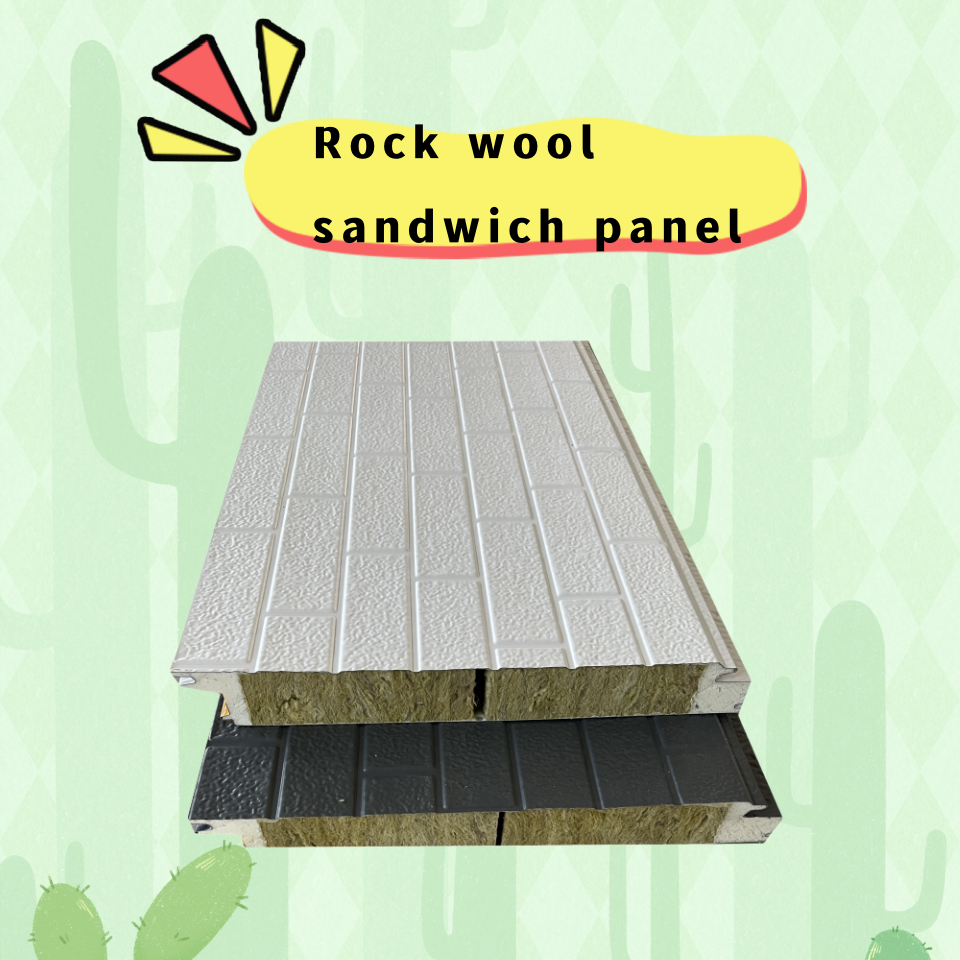80 100 120Kg/M3 Fireproof Sandwich Insulation Board Waterproof Rock Wool Board Polyurethane Sandwich Panel for Roof/Wall