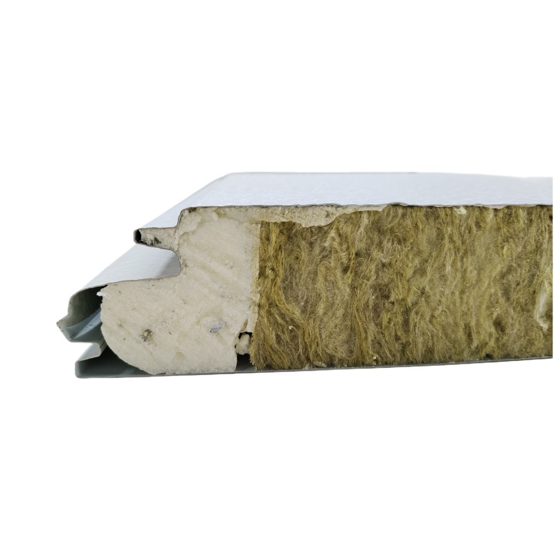 High density rock wool sandwich panel outdoor wall insulated roof panels rock wool sandwich board for exterior