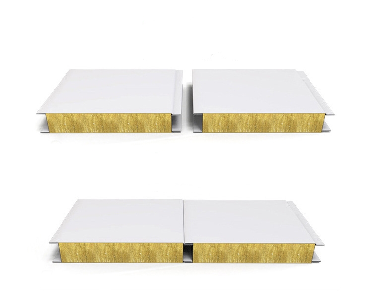 Cool Room Custom House Industrial Steel Structure Sandwich Rock Wool Sandwich Panels for Construction Insulation