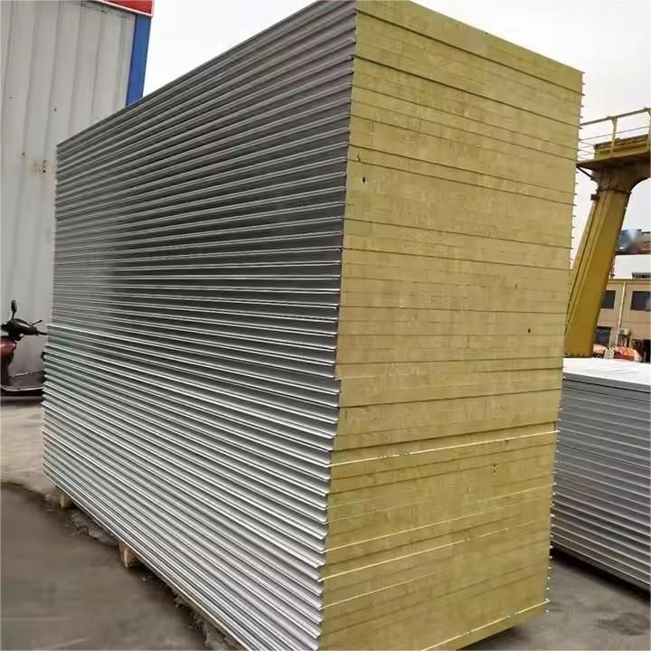 Cool Room Custom House Industrial Steel Structure Sandwich Rock Wool Sandwich Panels for Construction Insulation