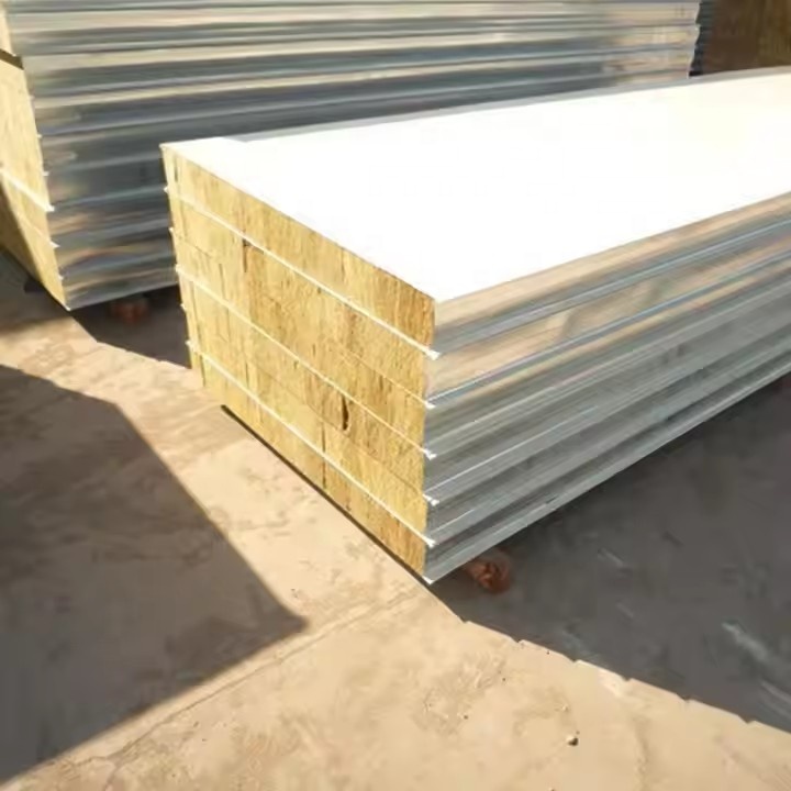 Cool Room Custom House Industrial Steel Structure Sandwich Rock Wool Sandwich Panels for Construction Insulation