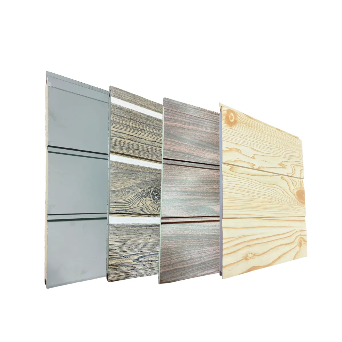 Soffit ceiling exterior wall polyurethane foam sandwich panels wood grain wall siding panel for house