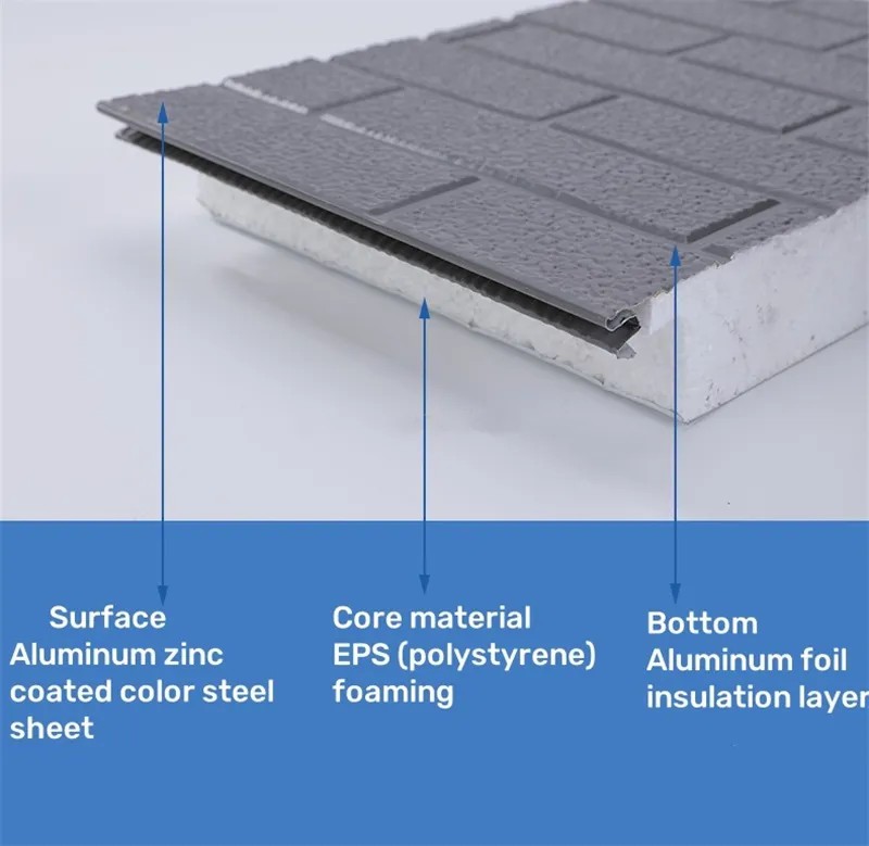 50mm 75mm Thermal Insulated Lightweight Foam Wall Panel EPS Foam Sandwich Wall Panels for Outdoor